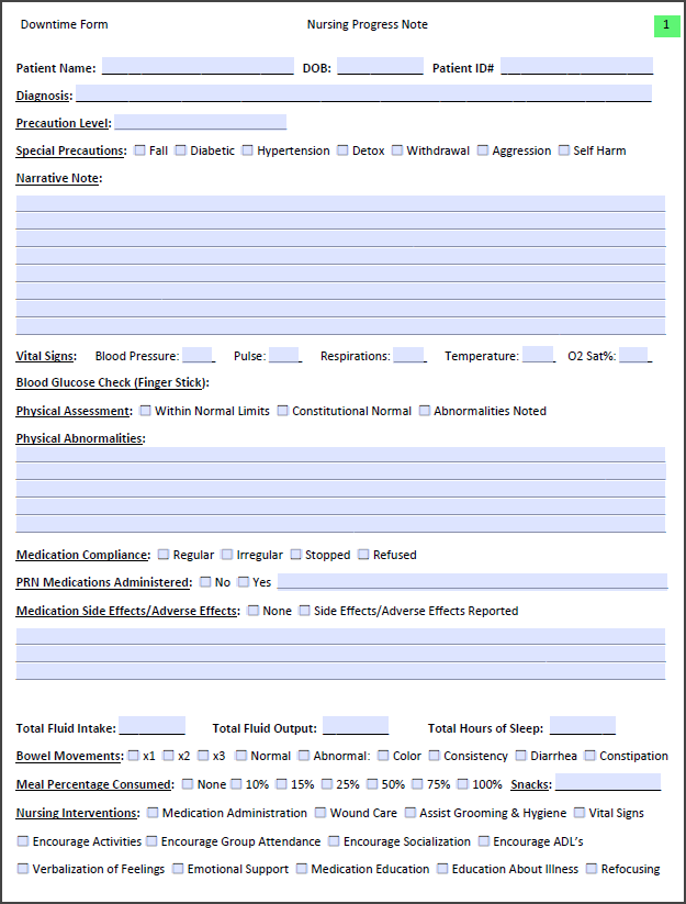 (Sample image of Downtime Form below)