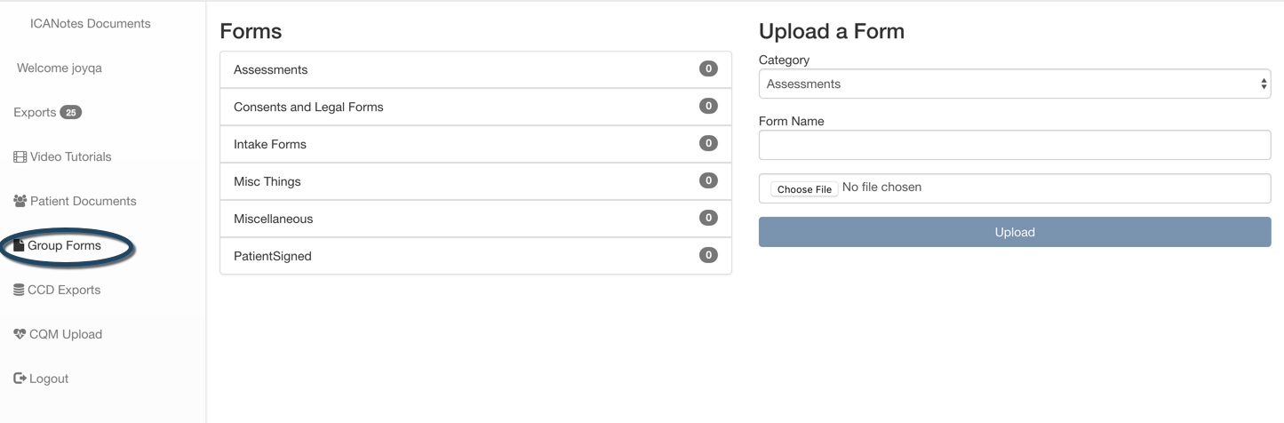 Under Upload a Form on the right side of the screen, choose the ...